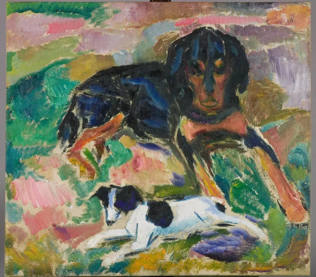Large and Small Dog, by Edvard Munch
