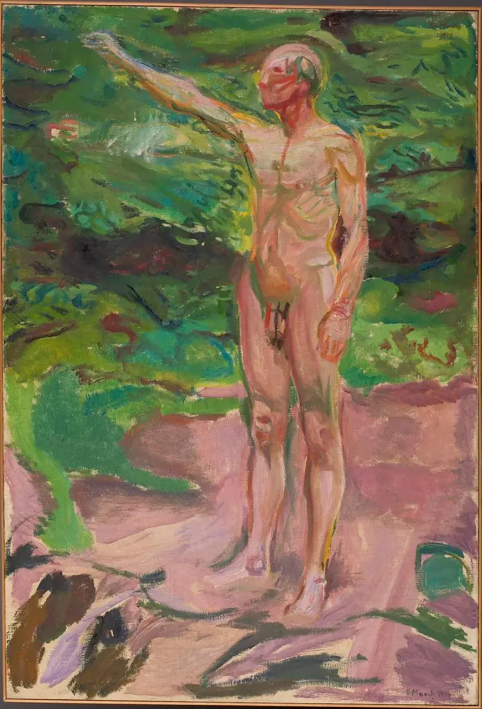 Male Nude in the Woods, by Edvard Munch