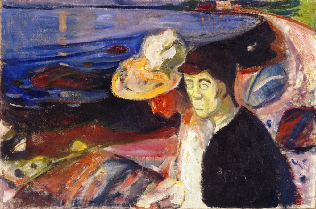 Man and Woman on the Beach, by Edvard Munch, oil, 1907