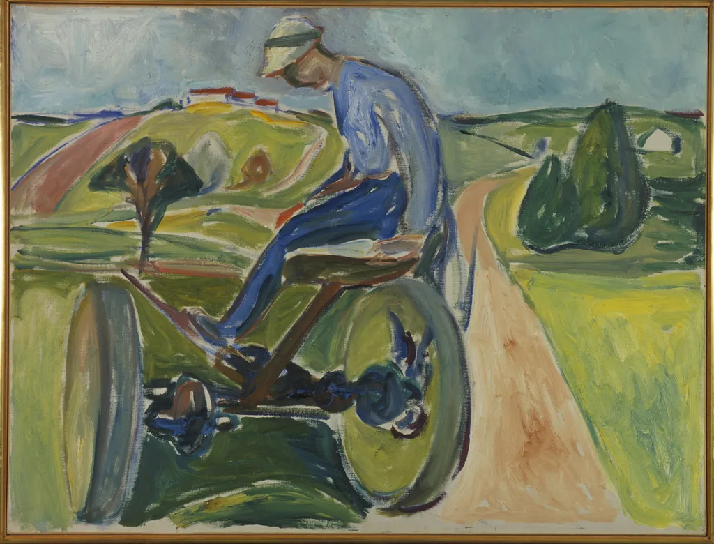 Man on the Harvester, by Edvard Munch, oil, 1919