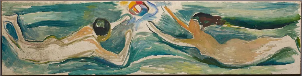 Meeting in Space, by Edvard Munch, oil, 1925