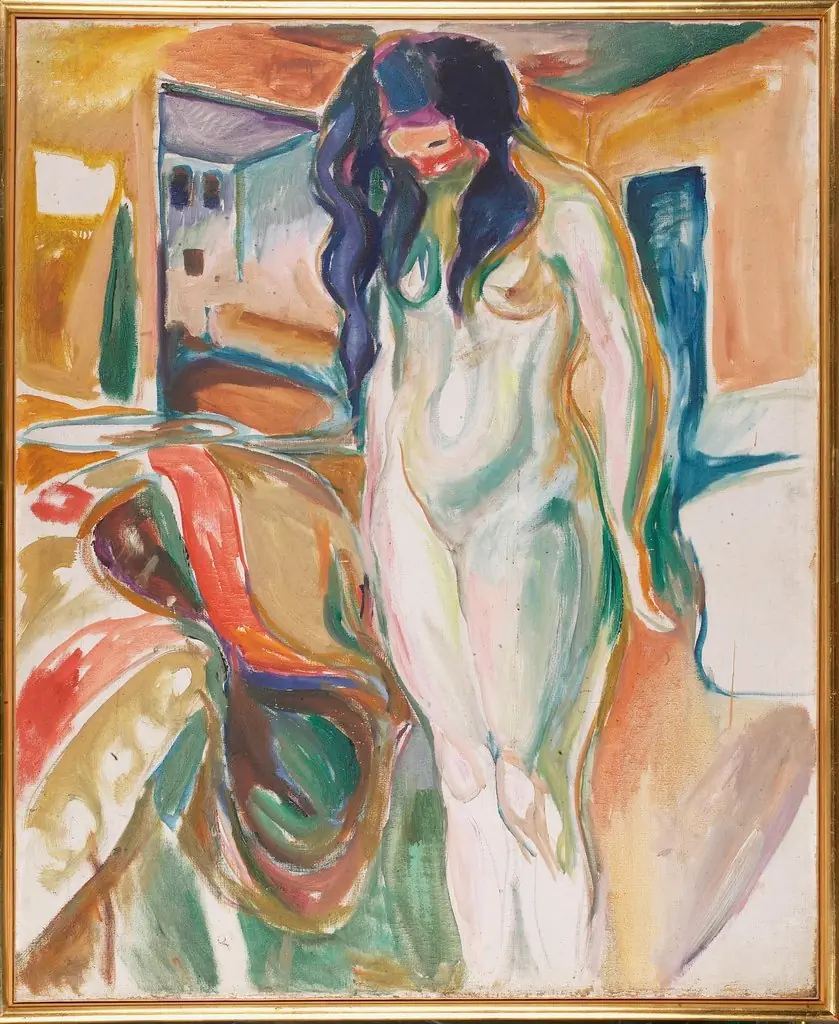Model by the Wicker Chair, by Edvard Munch