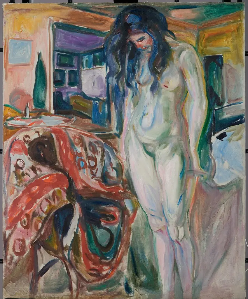 Model by the Wicker Chair, by Edvard Munch