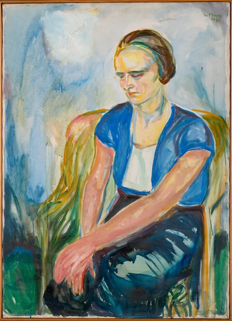 Model with Hands Resting on Knees, by Edvard Munch