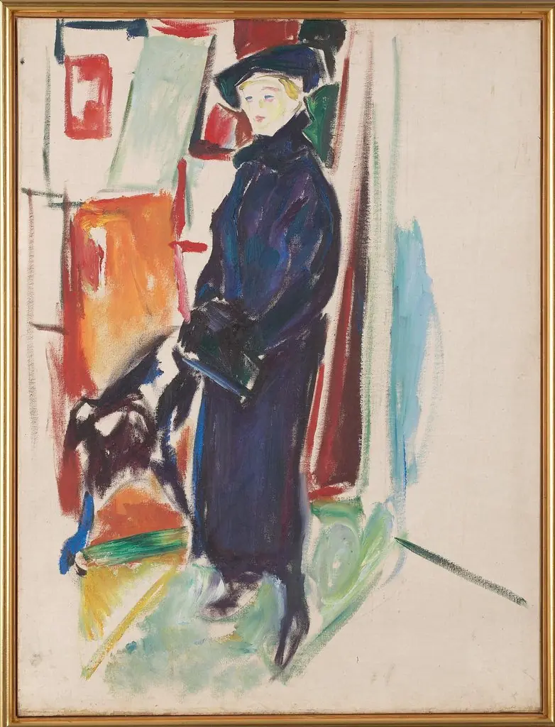 Model with Hat and Coat, by Edvard Munch