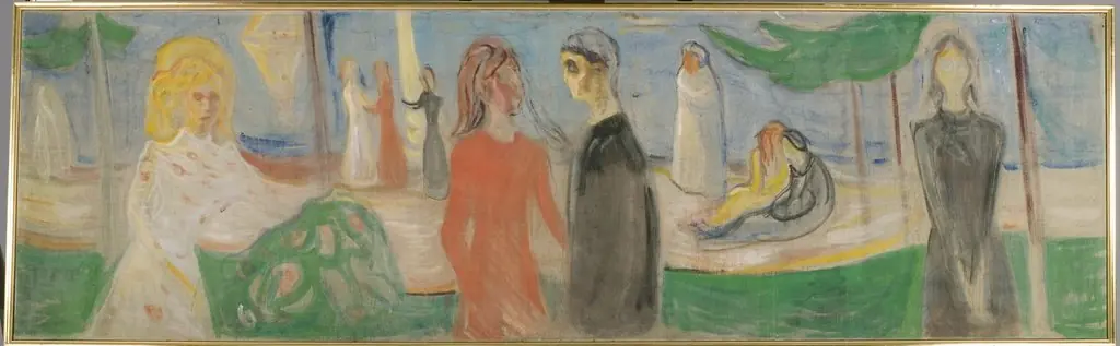 Moonlight on the Beach, by Edvard Munch