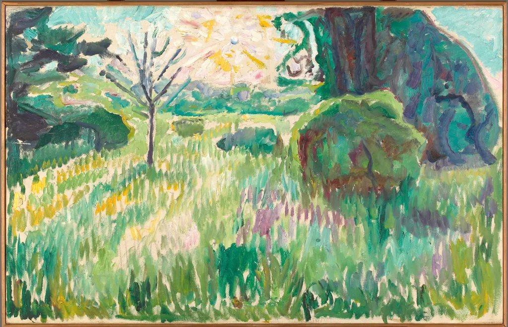 Morning in the Garden, by Edvard Munch, oil, 1911