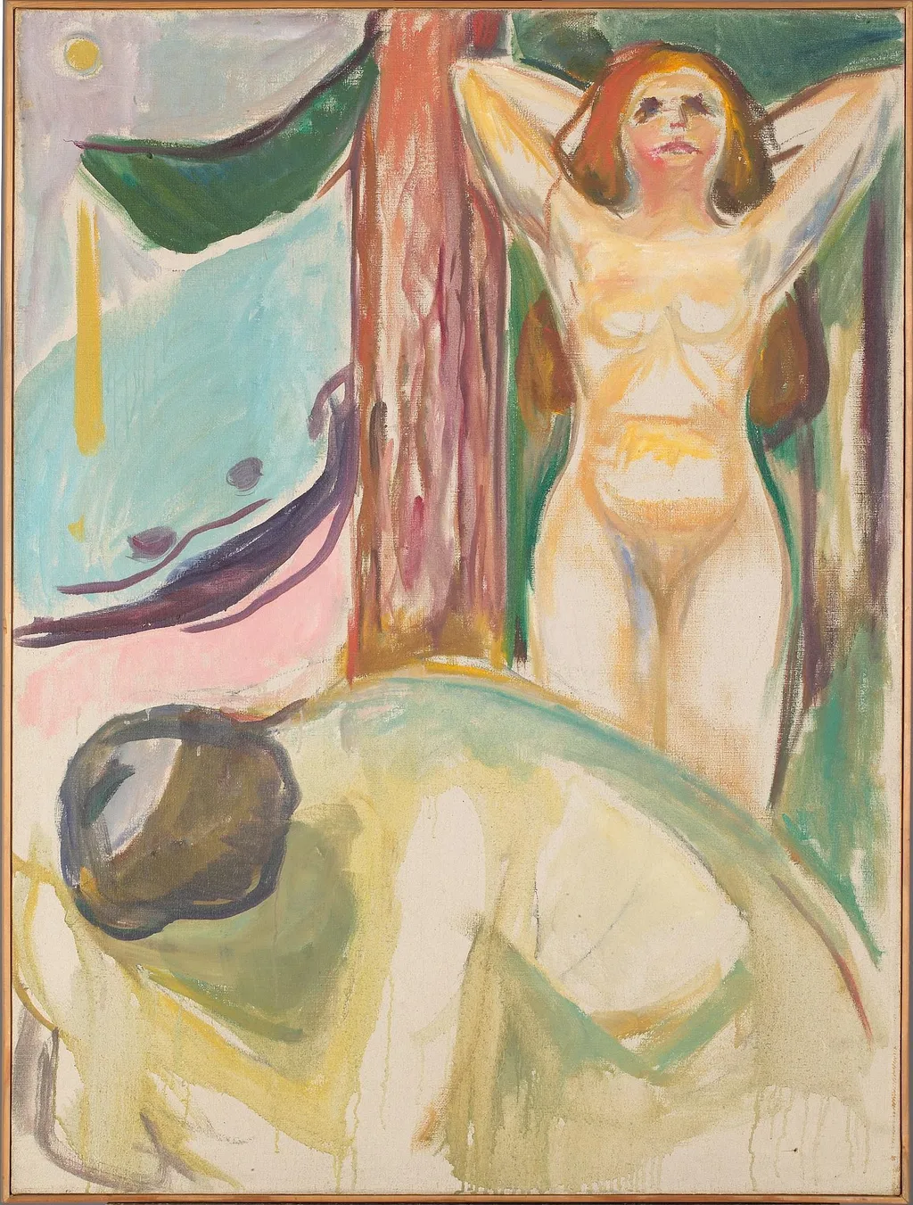 Naked Couple on the Beach, by Edvard Munch, oil, 1921