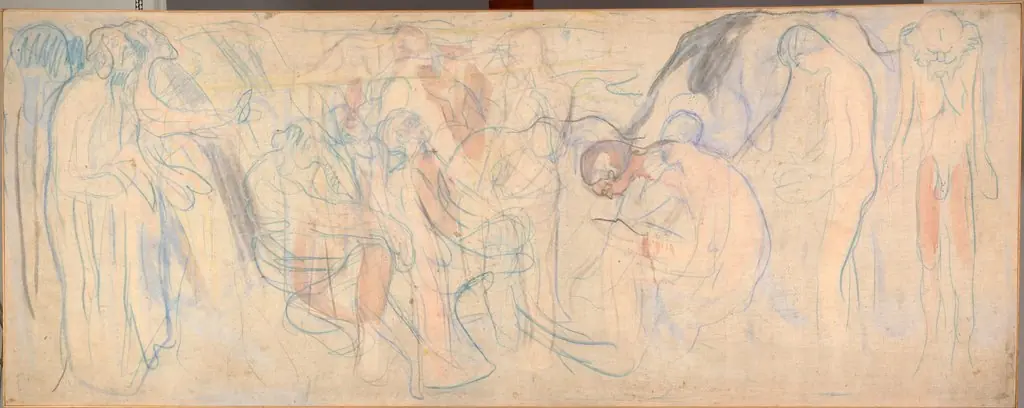 Naked Men in Landscape, by Edvard Munch