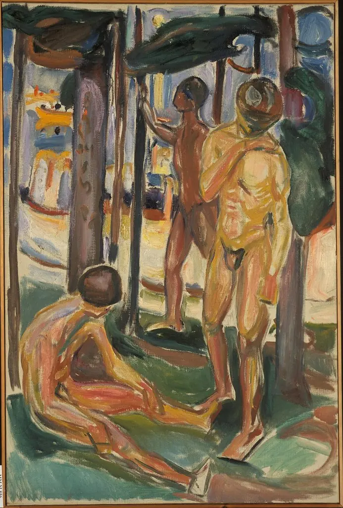 Naked Men in Landscape, by Edvard Munch