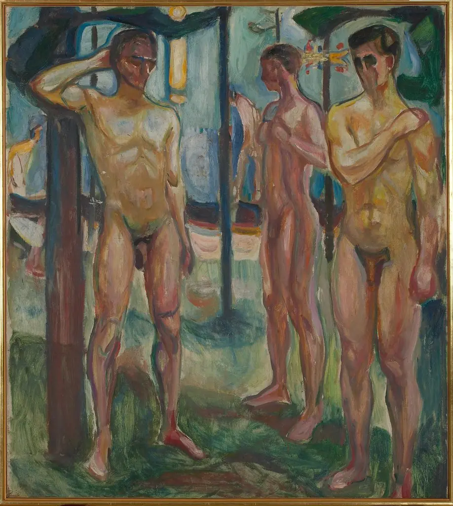 Naked Men in Landscape, by Edvard Munch