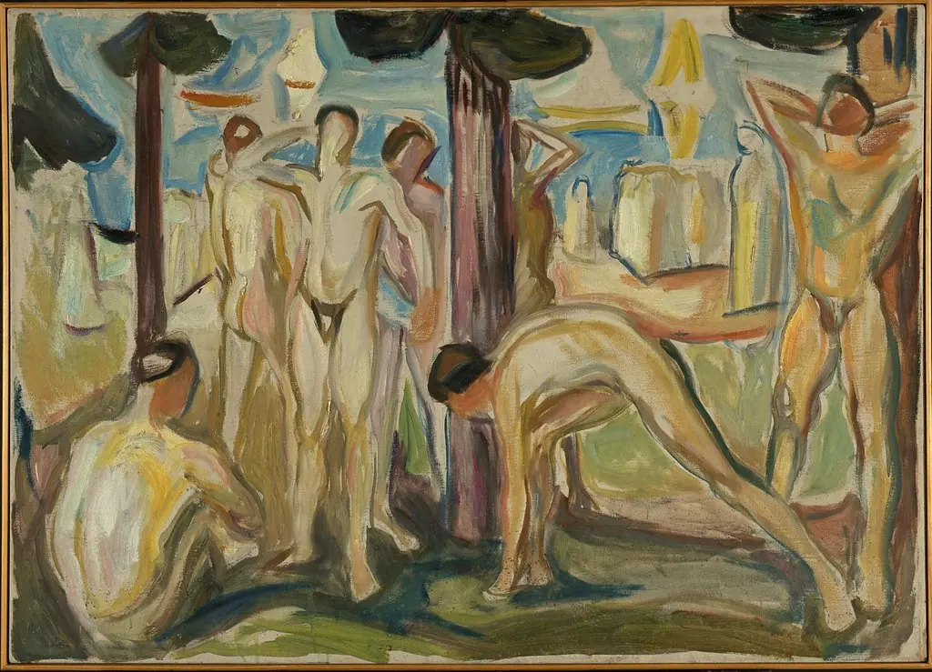 Naked Men in Landscape, by Edvard Munch