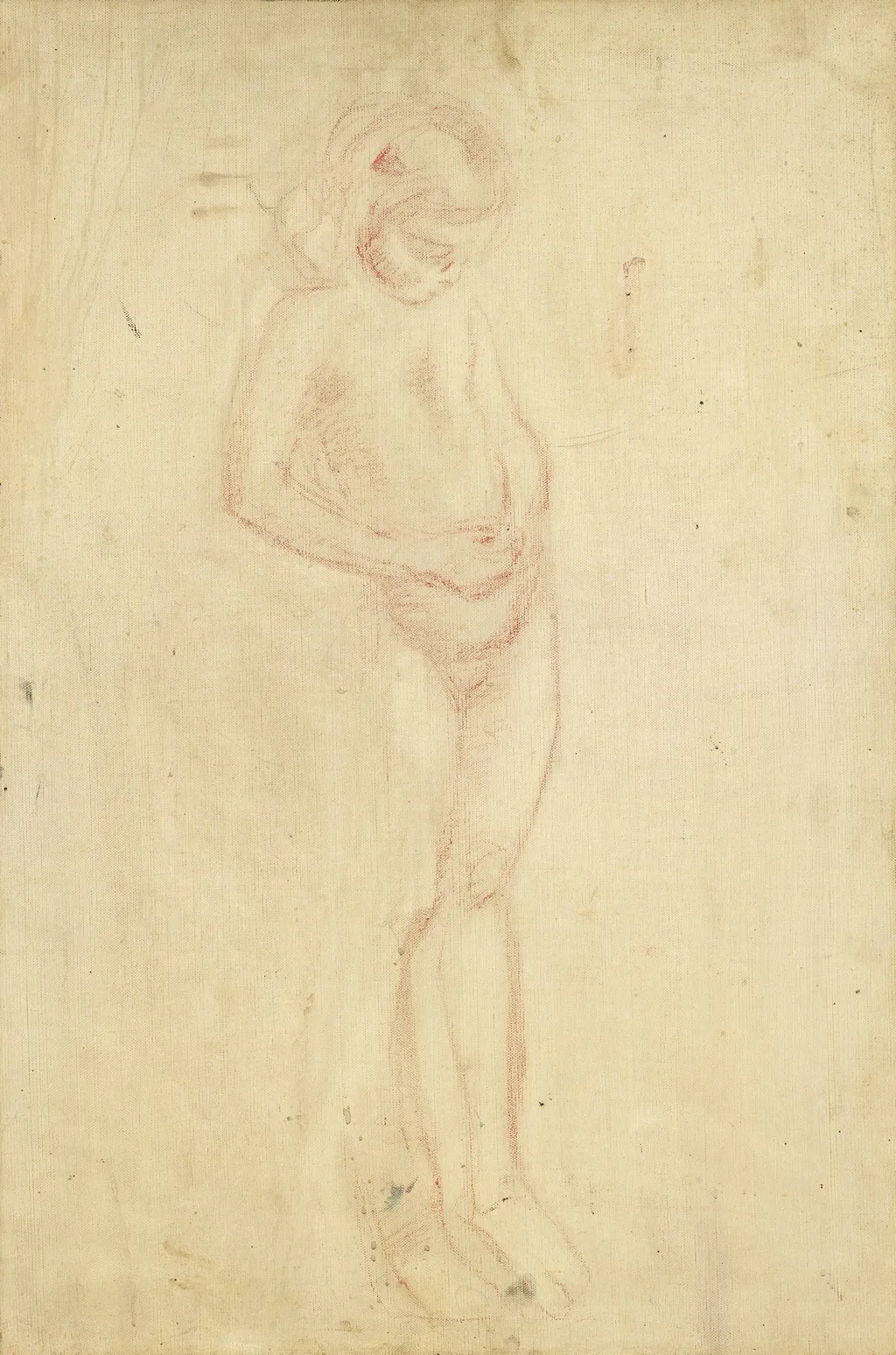 Naked Small Girl, by Edvard Munch, chalk, 1910