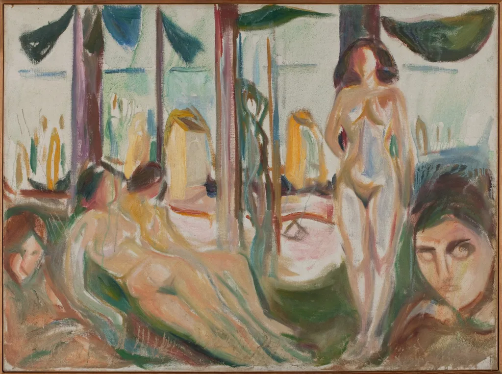 Naked Women by the Sea, by Edvard Munch, oil, 1925