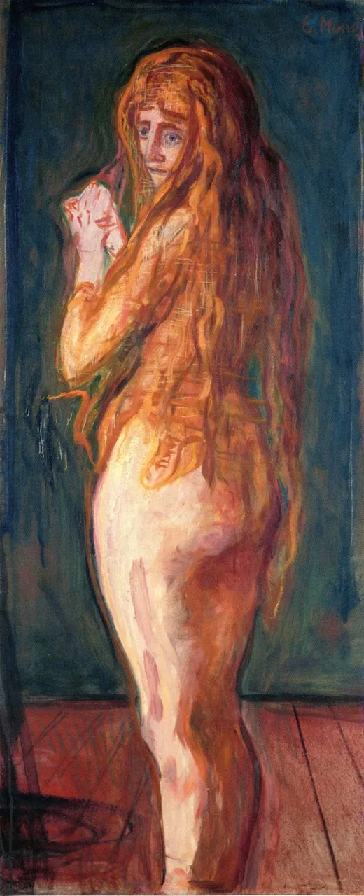Nude with Long Red Hair, by Edvard Munch, oil, 1902