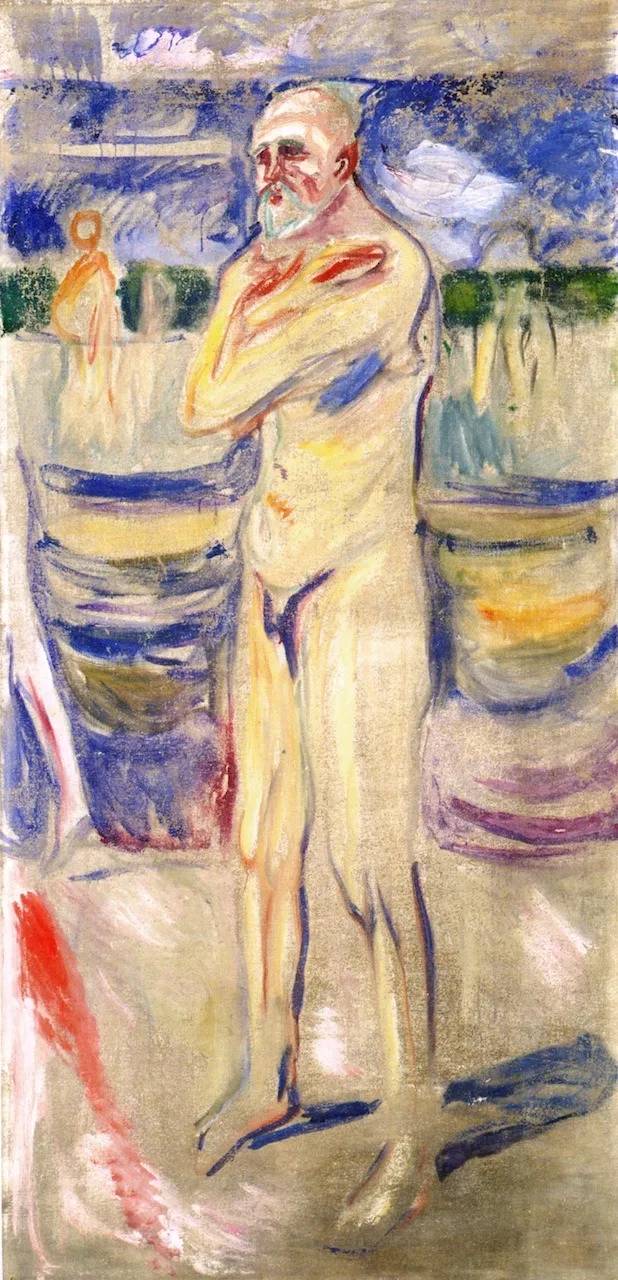 Old Age, by Edvard Munch, oil, 1908