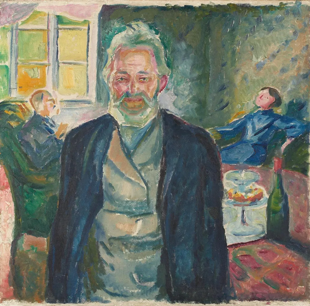 Old Man in an Interior, by Edvard Munch, oil, 1912