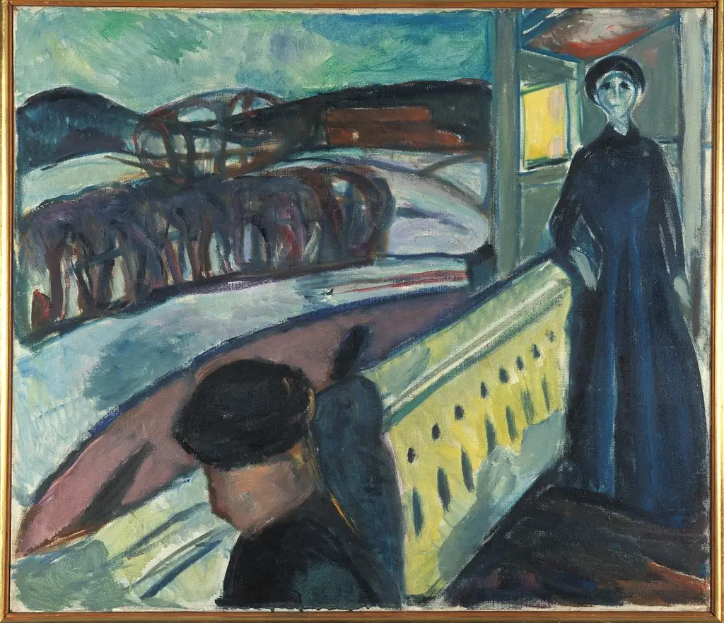 On the Veranda Stairs, by Edvard Munch