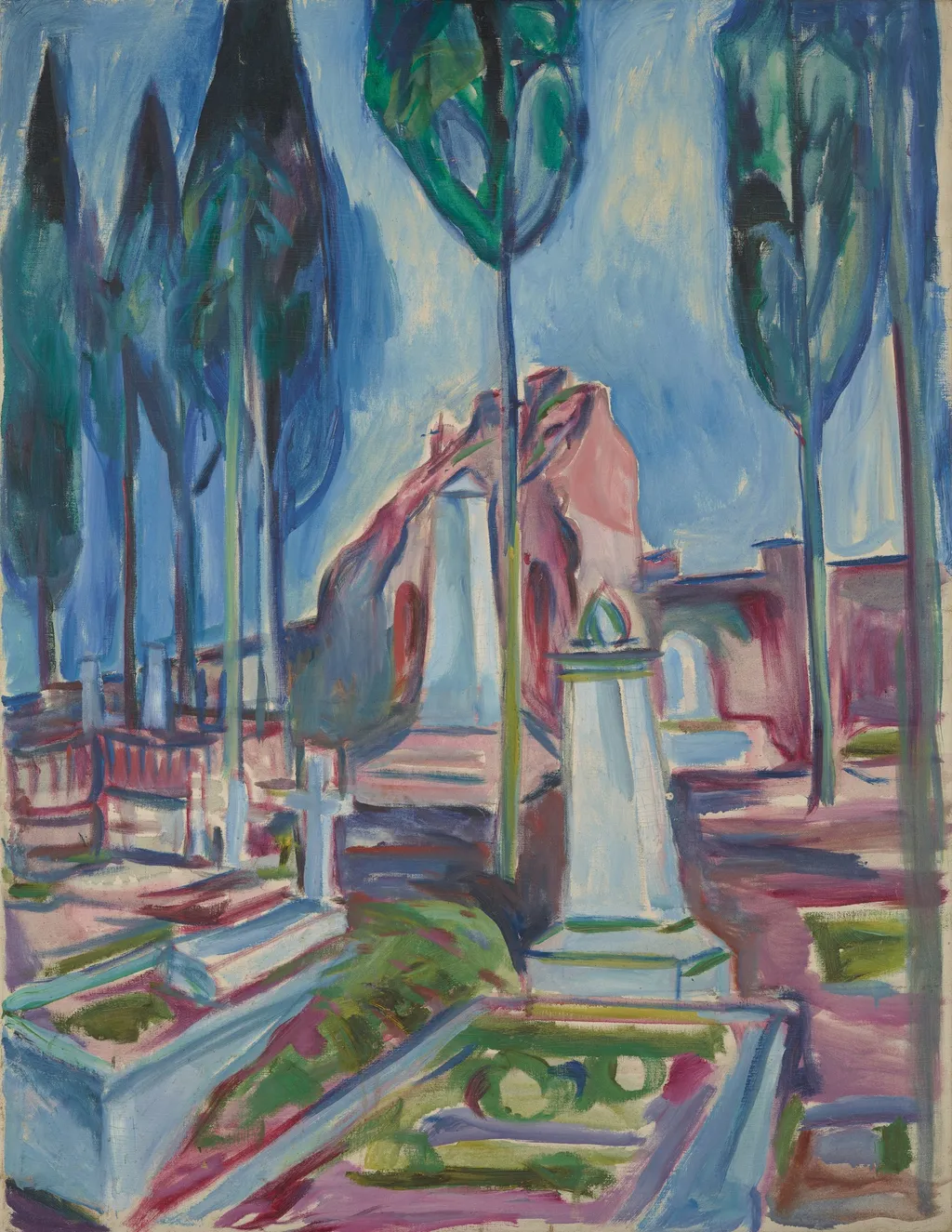 P.A. Munch's Grave in Rome, by Edvard Munch, oil, 1927