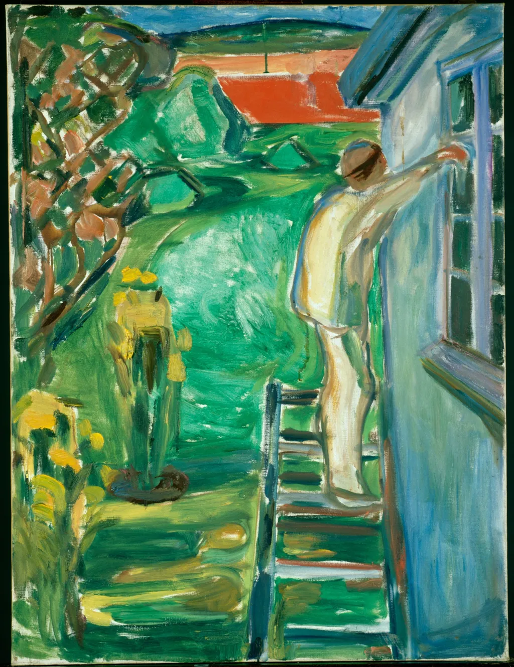 Painter by the Wall, by Edvard Munch, oil, 1942