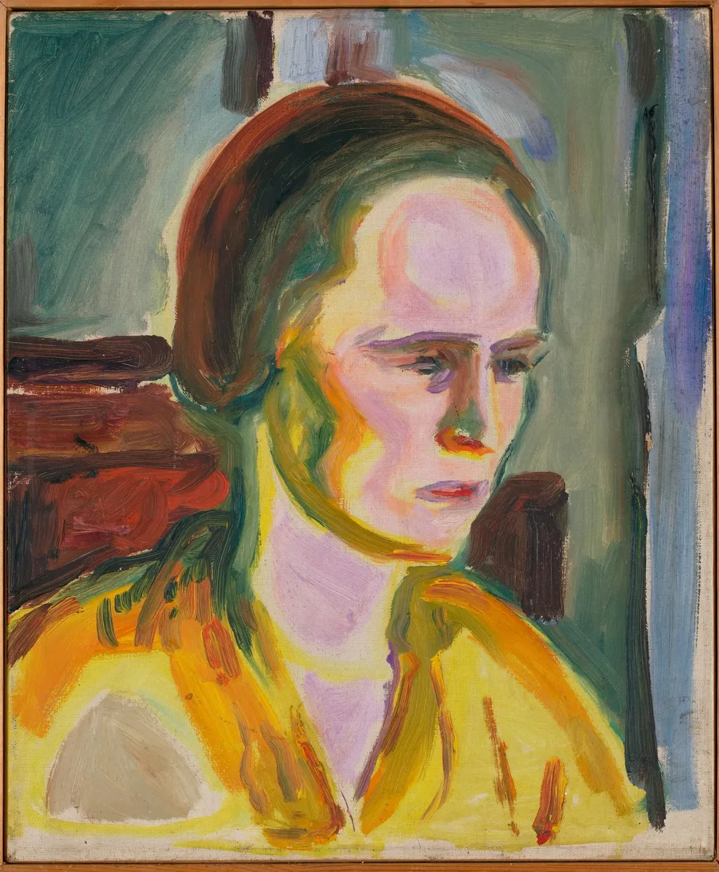 Portrait of Female Model, by Edvard Munch, oil, 1928
