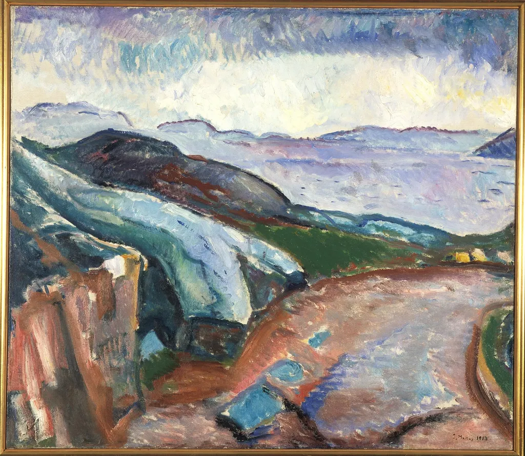 Rain at the Coast, by Edvard Munch, oil, 1910