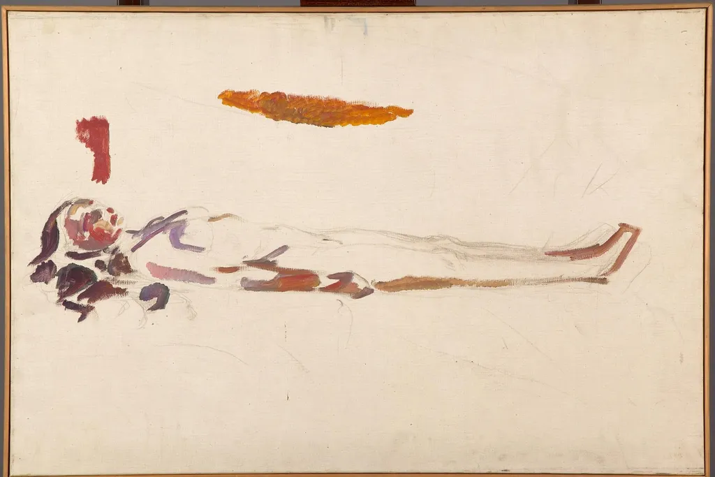 Reclining Nude, by Edvard Munch, oil, 1914