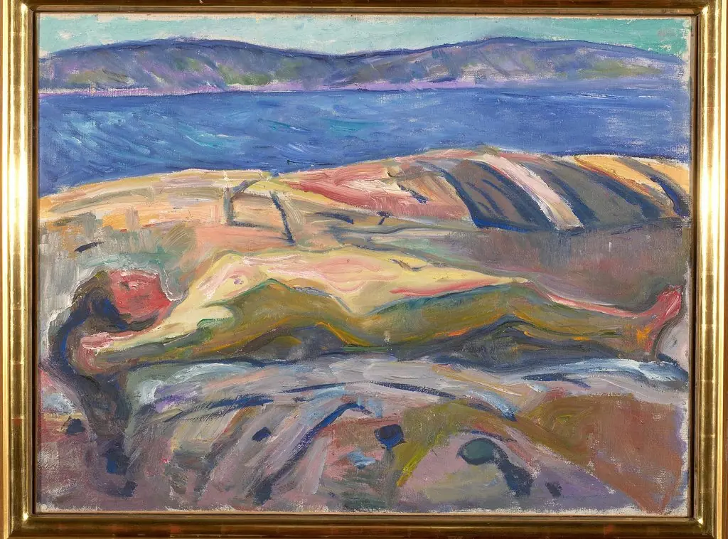 Reclining Nude on the Rocks, by Edvard Munch