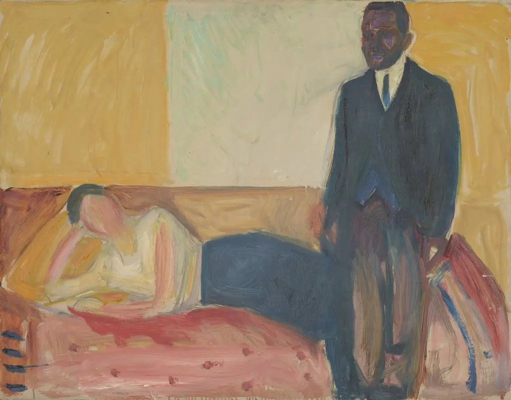 Reclining Woman and Standing African, by Edvard Munch