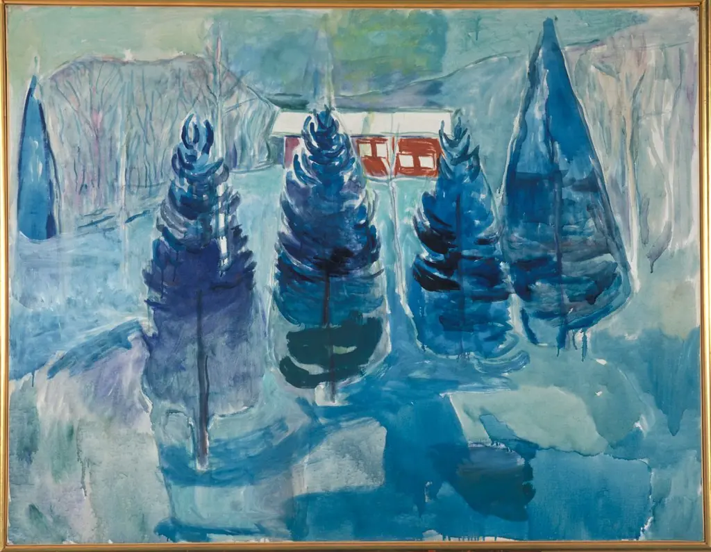Red House and Spruces, by Edvard Munch