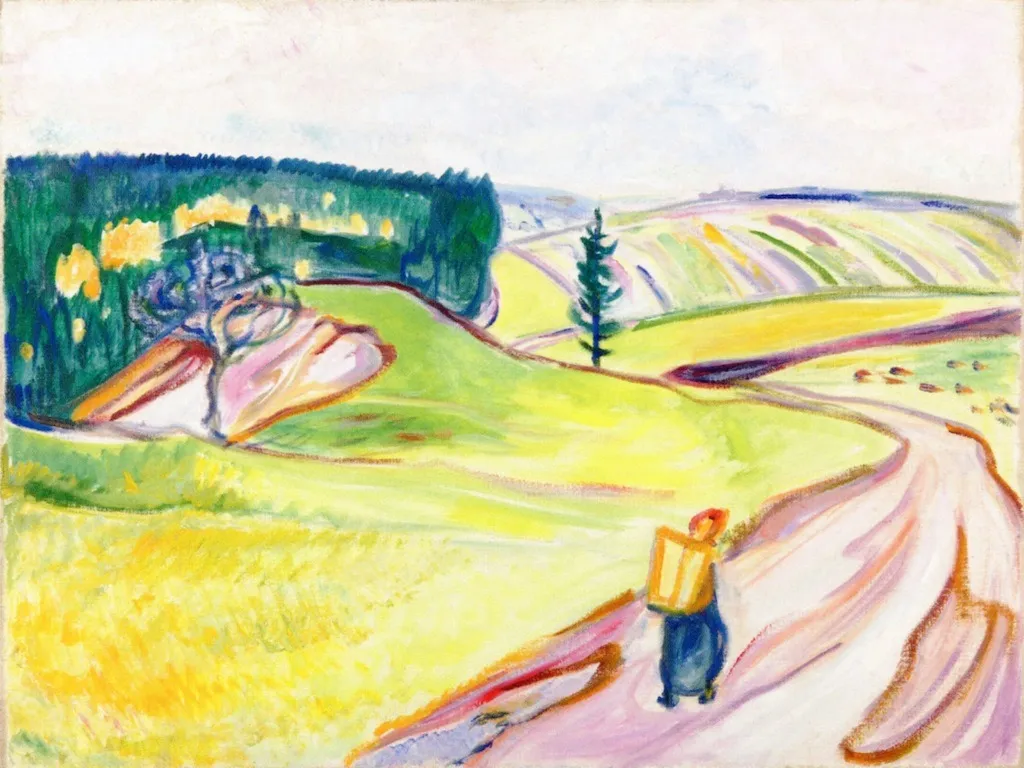 Road in Thüringen, by Edvard Munch, oil, 1905