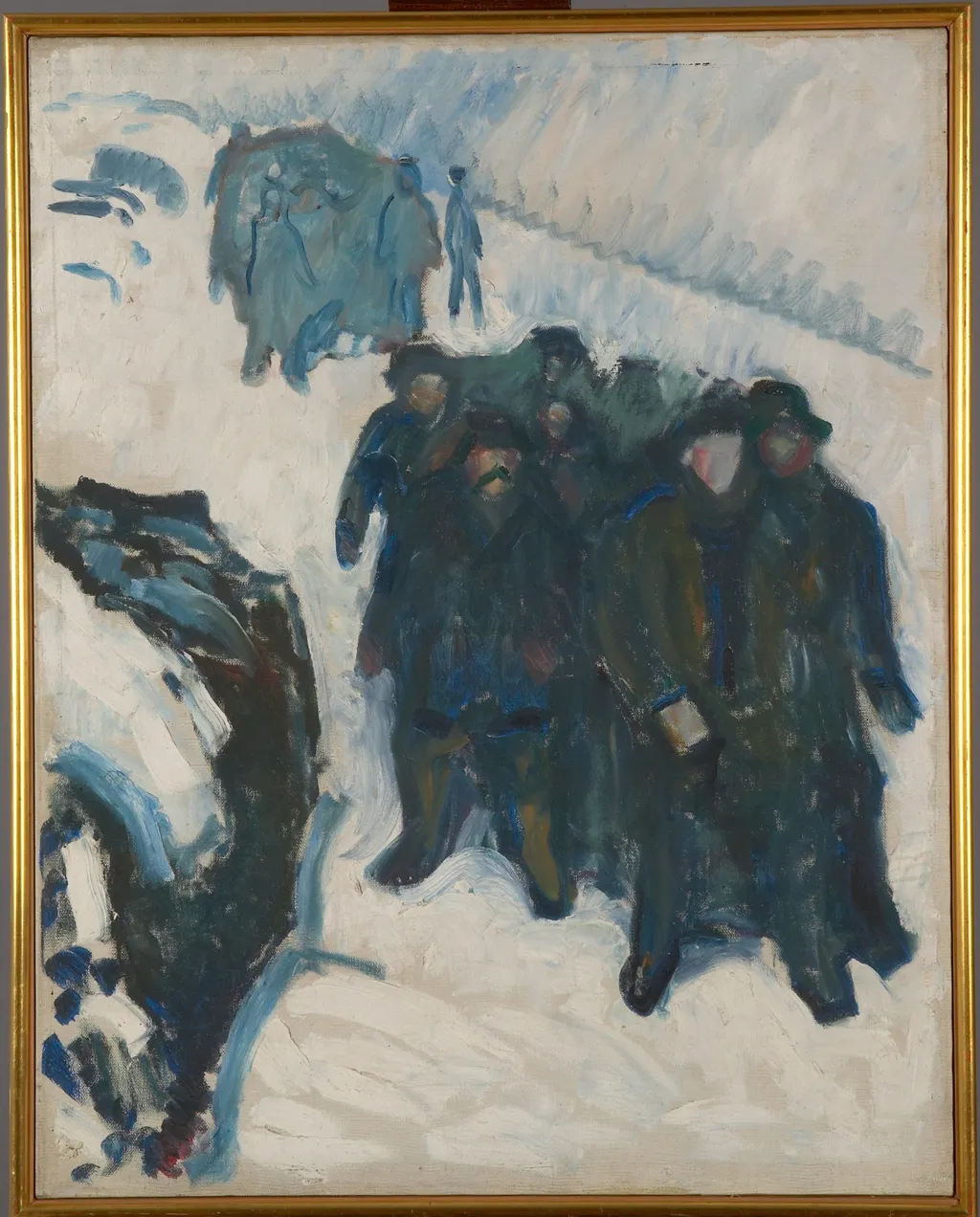 Sailors in Snow, by Edvard Munch, oil, 1910