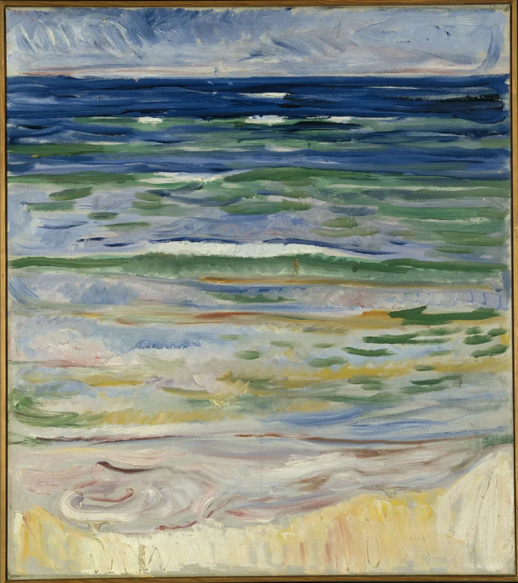 Seascape from Warnemünde, by Edvard Munch, oil, 1908