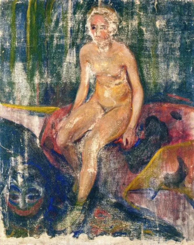 Seated Nude and Grotesque Masque