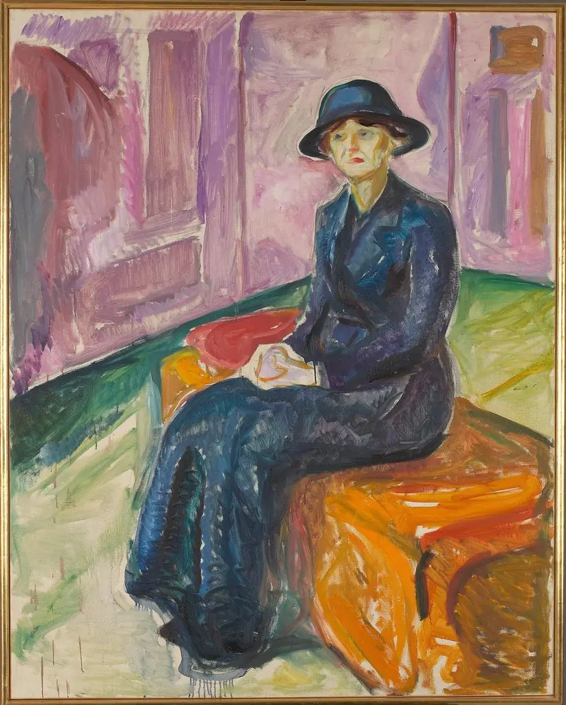 Seated on a Suitcase, by Edvard Munch
