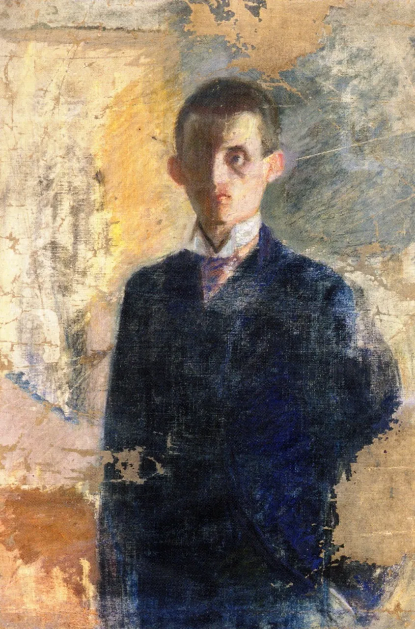 Self-Portrait, by Edvard Munch, oil, 1894