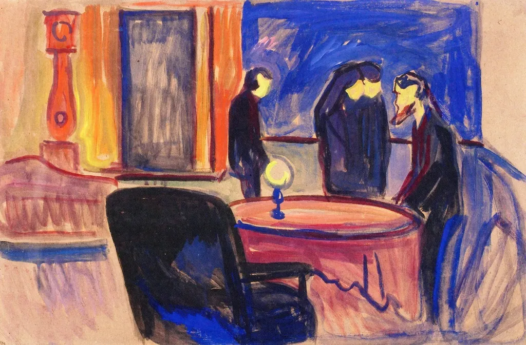 Set Design for Henrik Ibsen's "Ghosts", by Edvard Munch, tempera, 1906