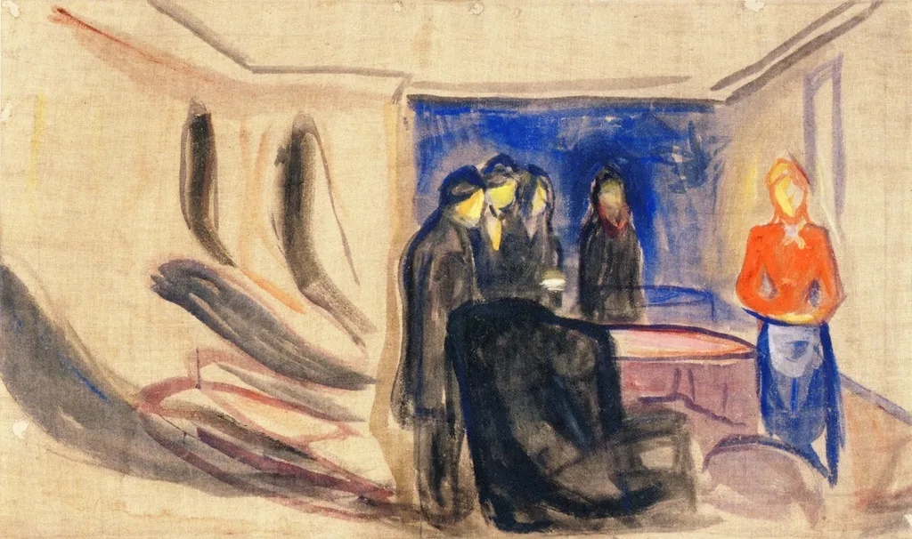 Set Design for Henrik Ibsen's "Ghosts", by Edvard Munch, tempera, 1906