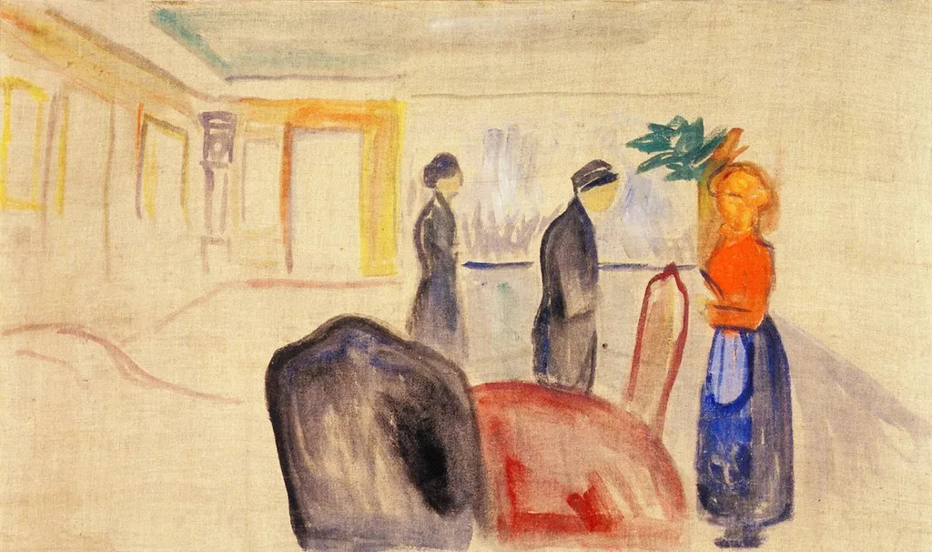 Set Design for Henrik Ibsen's "Ghosts", by Edvard Munch, tempera, 1906