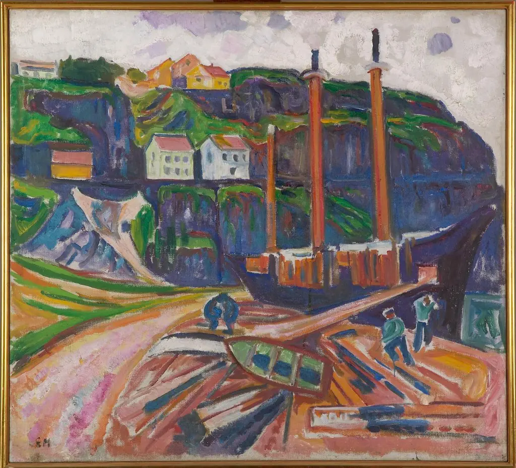 Ship being Scrapped, by Edvard Munch