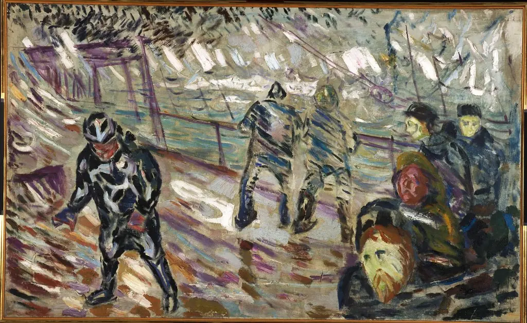 Ship's Deck in Storm, by Edvard Munch