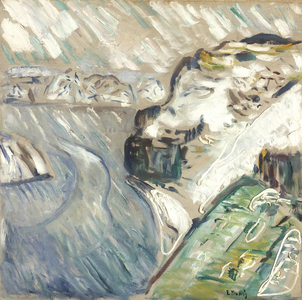 Snowstorm by the Sea, by Edvard Munch, oil, 1910
