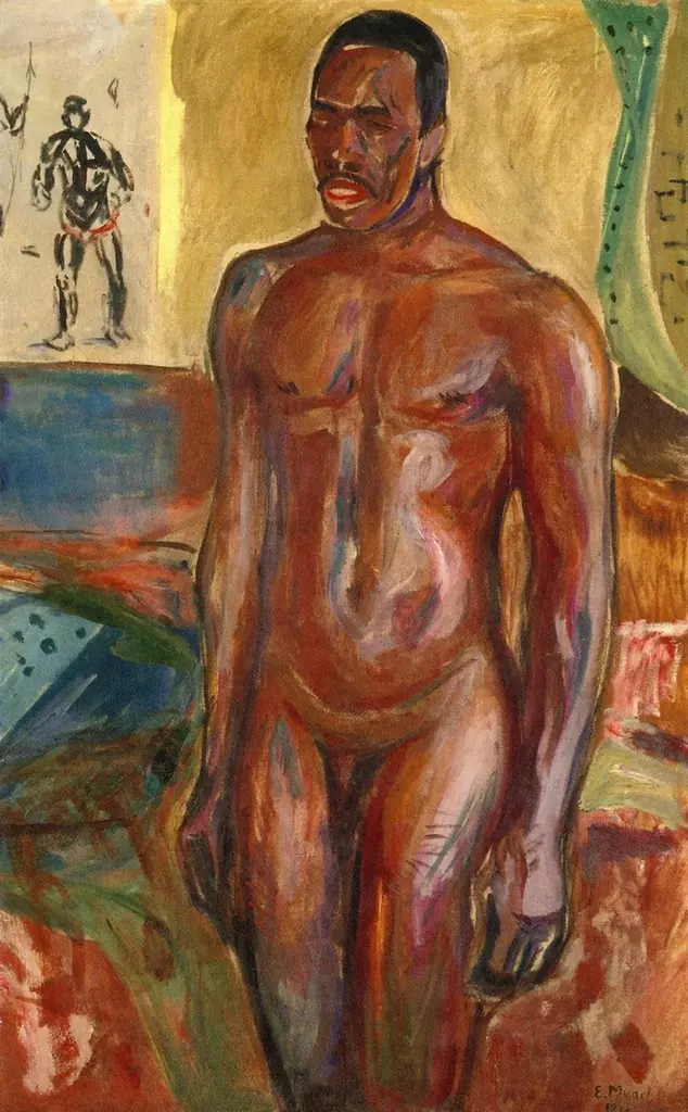 Standing Naked African, by Edvard Munch