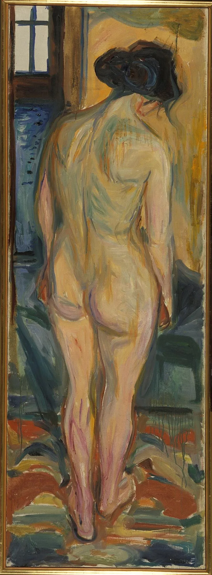 Standing Nude, by Edvard Munch, oil, 1922