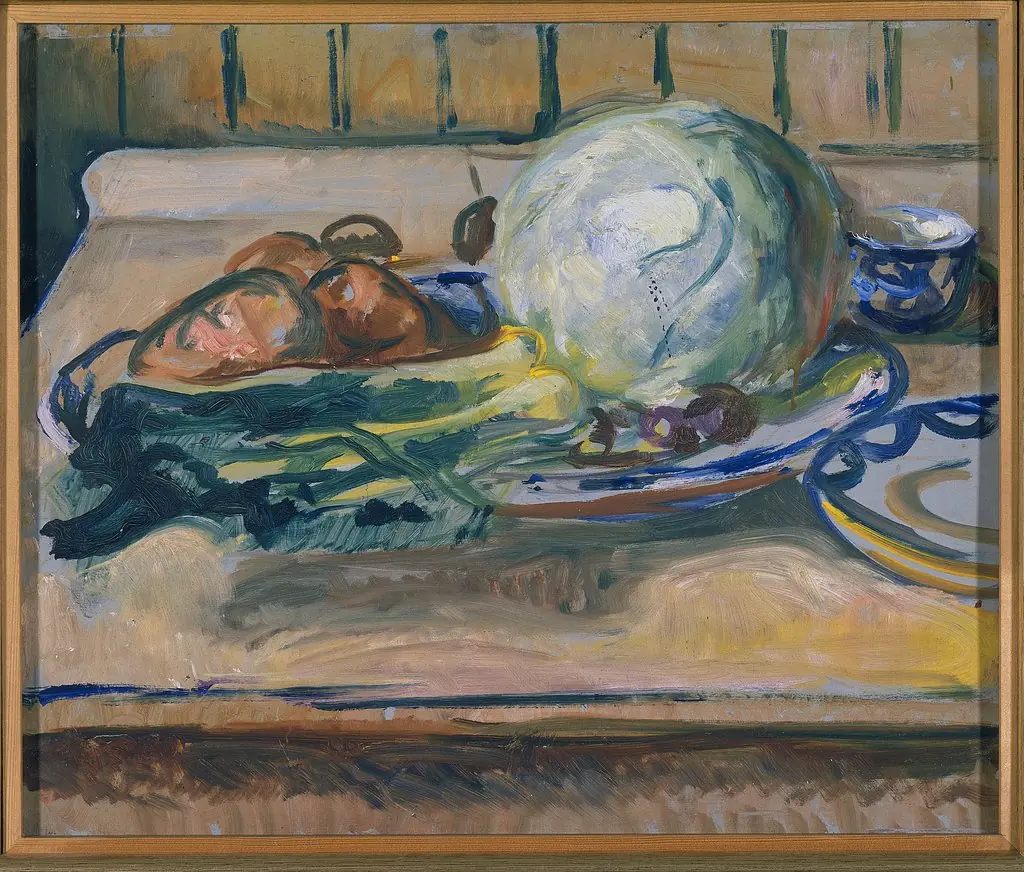 Still Life with Cabbage and other Vegetables, by Edvard Munch