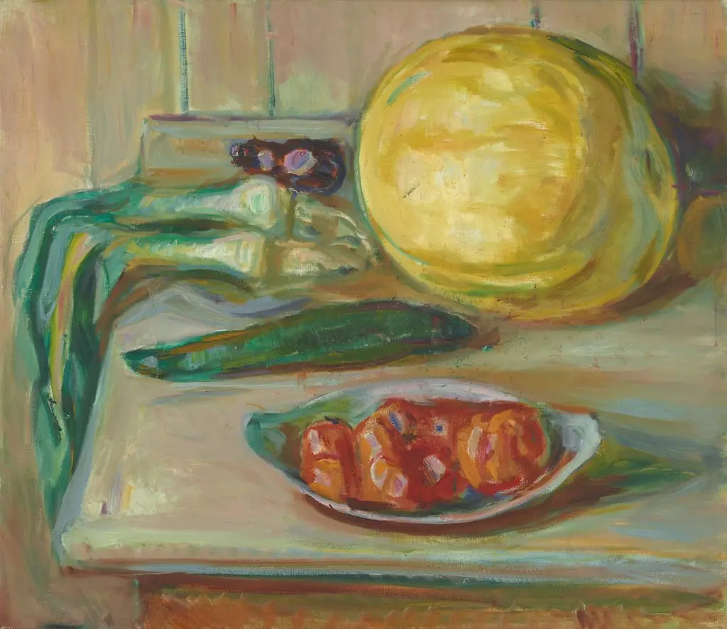 Still Life with Pumpkin and other Vegetables, by Edvard Munch