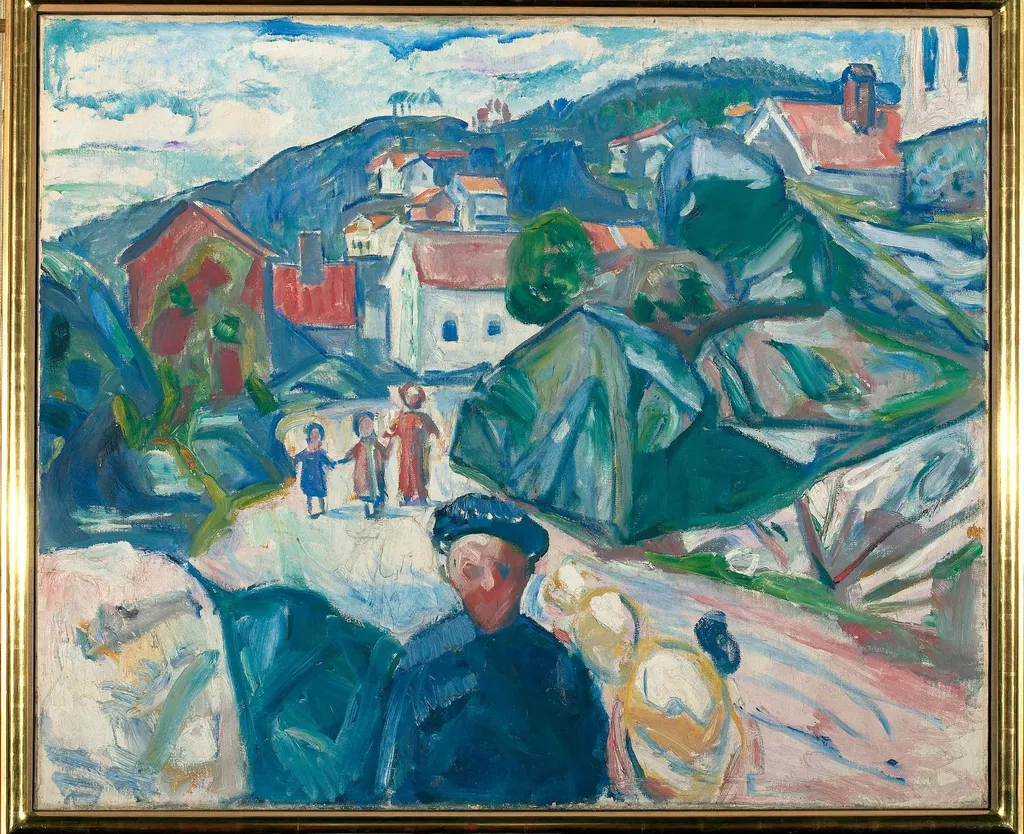 Street in Kragerø, by Edvard Munch, oil, 1910