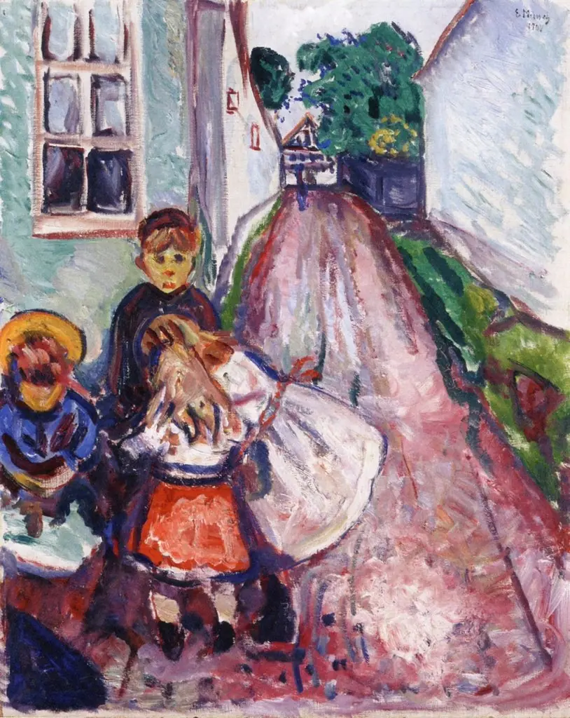 Street in Warnemünde, by Edvard Munch