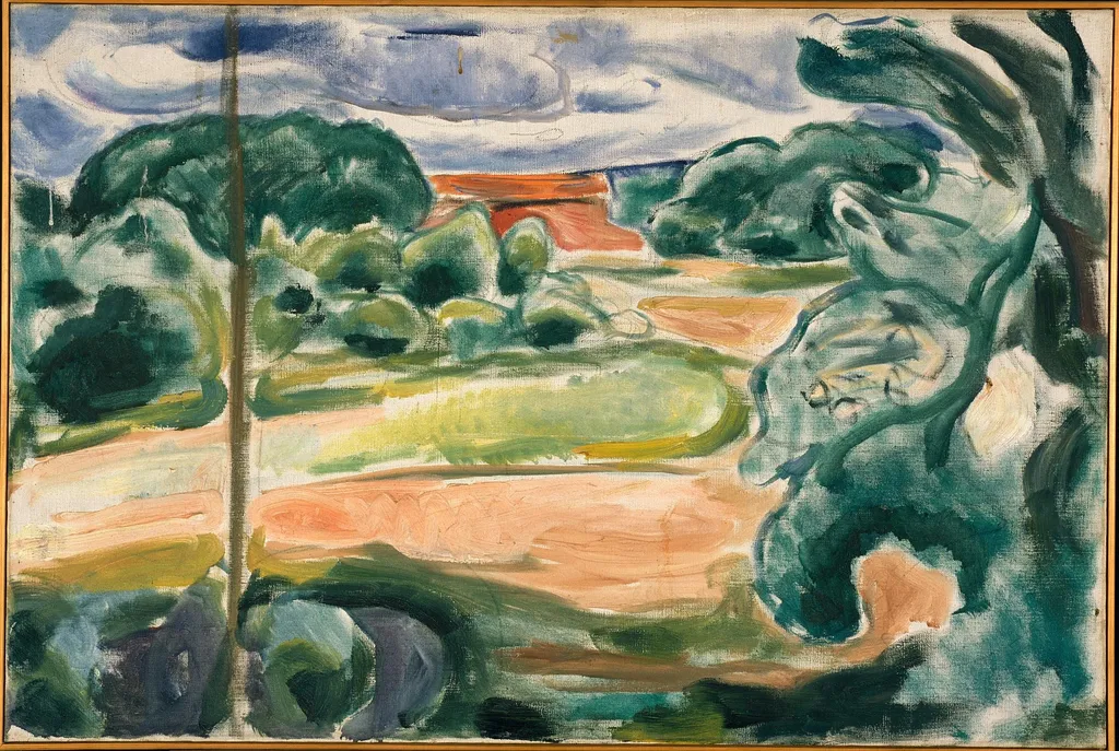 Summer at Ekely, by Edvard Munch, oil, 1921
