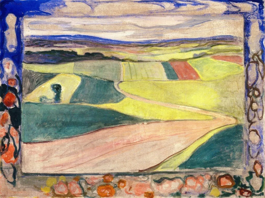 Summer Landscape, by Edvard Munch, tempera, 1898